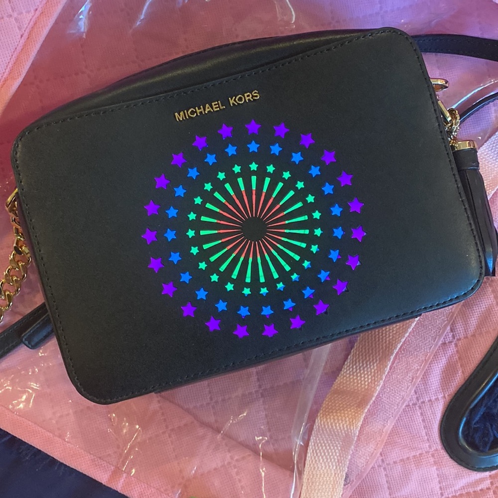 MICHAEL Michael Kors Ginny Crossbody Light Up Camera Bag Black Leather $500 - Picture 11 of 16